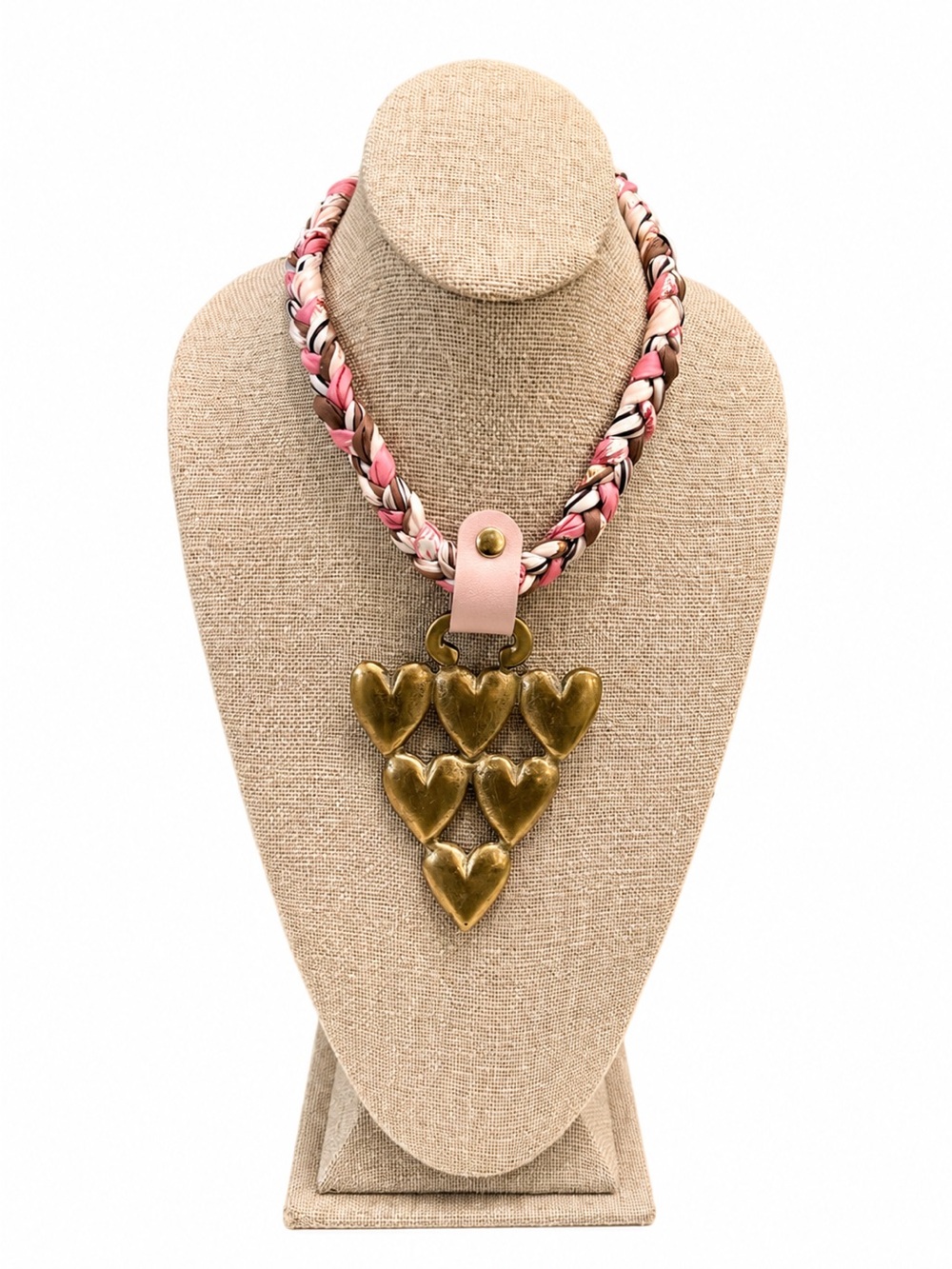 Vintage Brass Horse Medallion - Necklace braided scarves